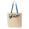 Natural Tote with Contrast-Color Handles Thumbnail