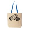 Natural Tote with Contrast-Color Handles Thumbnail