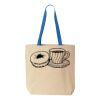 Natural Tote with Contrast-Color Handles Thumbnail