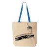 Natural Tote with Contrast-Color Handles Thumbnail