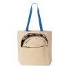 Natural Tote with Contrast-Color Handles Thumbnail