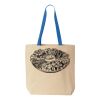 Natural Tote with Contrast-Color Handles Thumbnail