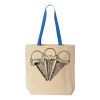 Natural Tote with Contrast-Color Handles Thumbnail