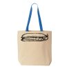 Natural Tote with Contrast-Color Handles Thumbnail