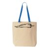 Natural Tote with Contrast-Color Handles Thumbnail