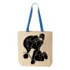 Natural Tote with Contrast-Color Handles Thumbnail