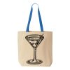 Natural Tote with Contrast-Color Handles Thumbnail