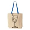 Natural Tote with Contrast-Color Handles Thumbnail