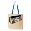 Natural Tote with Contrast-Color Handles Thumbnail