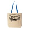 Natural Tote with Contrast-Color Handles Thumbnail