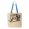 Natural Tote with Contrast-Color Handles Thumbnail