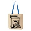 Natural Tote with Contrast-Color Handles Thumbnail
