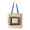 Natural Tote with Contrast-Color Handles Thumbnail
