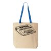 Natural Tote with Contrast-Color Handles Thumbnail