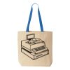 Natural Tote with Contrast-Color Handles Thumbnail