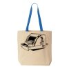 Natural Tote with Contrast-Color Handles Thumbnail