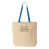Natural Tote with Contrast-Color Handles Thumbnail