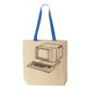 Natural Tote with Contrast-Color Handles Thumbnail