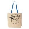 Natural Tote with Contrast-Color Handles Thumbnail