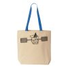 Natural Tote with Contrast-Color Handles Thumbnail
