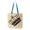 Natural Tote with Contrast-Color Handles Thumbnail