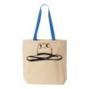 Natural Tote with Contrast-Color Handles Thumbnail