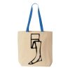 Natural Tote with Contrast-Color Handles Thumbnail