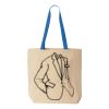 Natural Tote with Contrast-Color Handles Thumbnail
