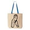 Natural Tote with Contrast-Color Handles Thumbnail