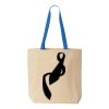 Natural Tote with Contrast-Color Handles Thumbnail