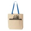 Natural Tote with Contrast-Color Handles Thumbnail