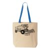Natural Tote with Contrast-Color Handles Thumbnail