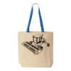 Natural Tote with Contrast-Color Handles Thumbnail
