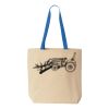 Natural Tote with Contrast-Color Handles Thumbnail