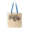 Natural Tote with Contrast-Color Handles Thumbnail