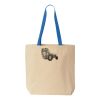 Natural Tote with Contrast-Color Handles Thumbnail