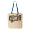Natural Tote with Contrast-Color Handles Thumbnail