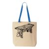 Natural Tote with Contrast-Color Handles Thumbnail