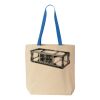 Natural Tote with Contrast-Color Handles Thumbnail