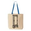 Natural Tote with Contrast-Color Handles Thumbnail