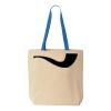 Natural Tote with Contrast-Color Handles Thumbnail