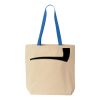 Natural Tote with Contrast-Color Handles Thumbnail