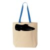 Natural Tote with Contrast-Color Handles Thumbnail