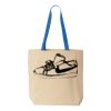 Natural Tote with Contrast-Color Handles Thumbnail