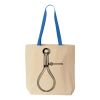 Natural Tote with Contrast-Color Handles Thumbnail