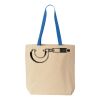Natural Tote with Contrast-Color Handles Thumbnail