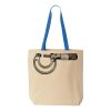 Natural Tote with Contrast-Color Handles Thumbnail