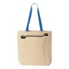 Natural Tote with Contrast-Color Handles Thumbnail