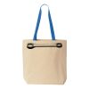 Natural Tote with Contrast-Color Handles Thumbnail