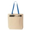 Natural Tote with Contrast-Color Handles Thumbnail